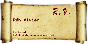 Réh Vivien névjegykártya